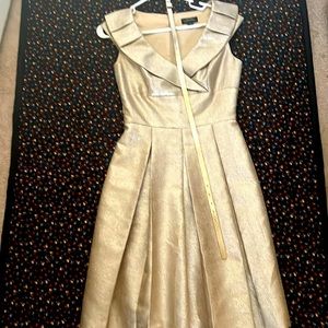Tagari gold dress with belt